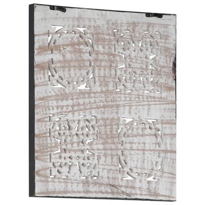 vidaXL Hand-Carved Wall Panel MDF 40x40x1.5 cm Black and White