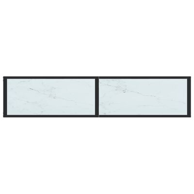 vidaXL Console Table White Marble 160x35x75.5cm Tempered Glass