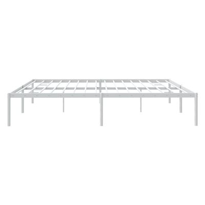 vidaXL Metal Bed Frame without Mattress White 180x200 cm Super King