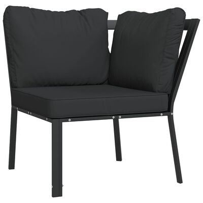 vidaXL 11 Piece Garden Lounge Set with Grey Cushions Steel
