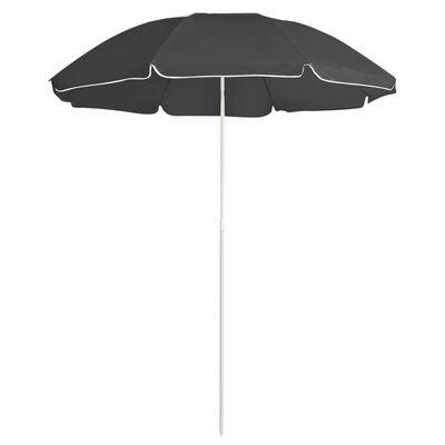 vidaXL Garden Parasol with Steel Pole Anthracite 180 cm