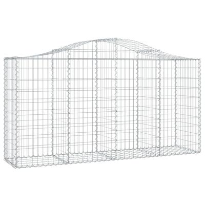 vidaXL Arched Gabion Basket 200x50x100/120 cm Galvanised Iron