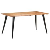 vidaXL Dining Table with Live Edges 160x80x75 cm Solid Acacia Wood