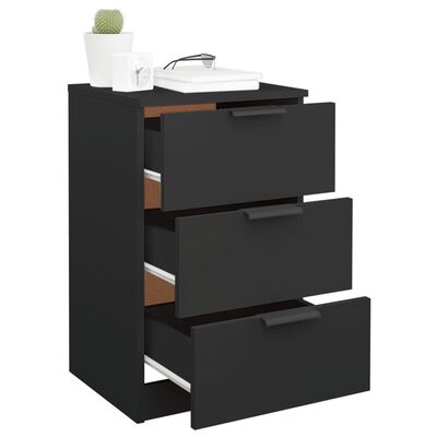 vidaXL Bedside Cabinets 2 pcs Black 40x36x65 cm