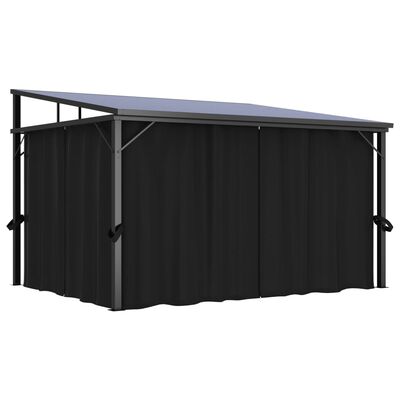 vidaXL Gazebo with Curtain 405x294x244 cm Anthracite