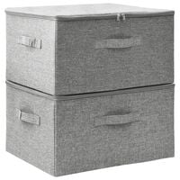 vidaXL Storage Boxes 2 pcs Fabric 43x34x23 cm Grey