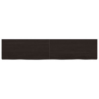 vidaXL Wall Shelf Dark Brown 140x30x(2-4) cm Treated Solid Wood Oak