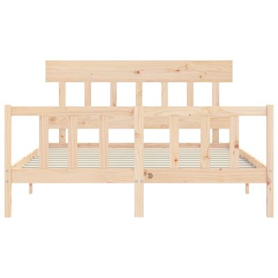 vidaXL Bed Frame without Mattress King Size Solid Wood Pine