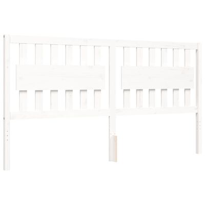 vidaXL Bed Frame without Mattress White Super King Size Solid Wood Pine