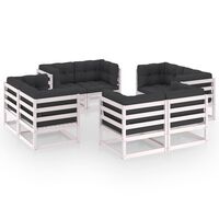 vidaXL 8 Piece Garden Lounge Set with Cushions Solid Pinewood