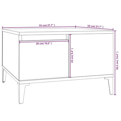 vidaXL Coffee Table Concrete Grey 55x55x36.5 cm Engineered Wood