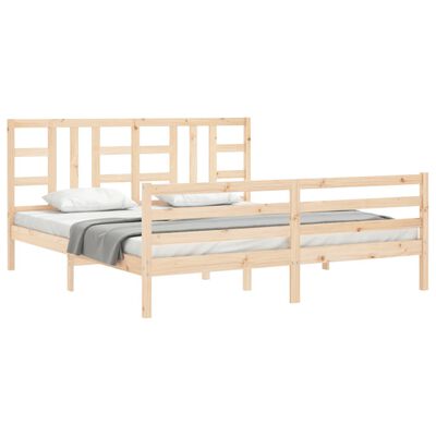 vidaXL Bed Frame without Mattress Super King Size Solid Wood