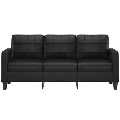 vidaXL 3-Seater Sofa Black 180 cm Faux Leather