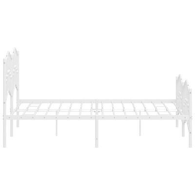 vidaXL Metal Bed Frame without Mattress with Footboard White 150x200 cm King Size