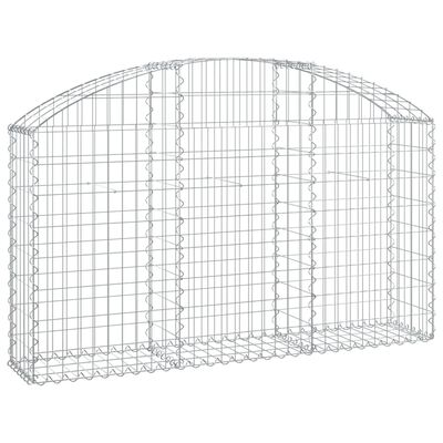 vidaXL Arched Gabion Basket 150x30x80/100 cm Galvanised Iron