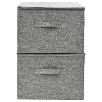 vidaXL Storage Boxes 2 pcs Fabric 43x34x23 cm Grey