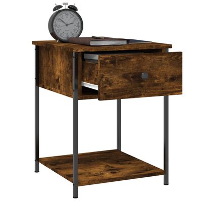 vidaXL Bedside Table Smoked Oak 44x45x58 cm Engineered Wood