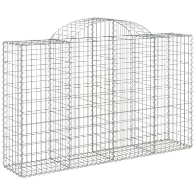 vidaXL Arched Gabion Baskets 5 pcs 200x50x120/140 cm Galvanised Iron