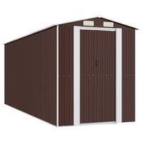 vidaXL Garden Shed Dark Brown 192x523x223 cm Galvanised Steel