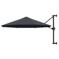 vidaXL Wall-Mounted Garden Parasol with Metal Pole 300 cm Anthracite