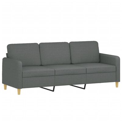 vidaXL 3-Seater Sofa with Footstool Dark Grey 180 cm Fabric