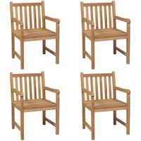 vidaXL Outdoor Chairs 4 pcs Solid Teak Wood