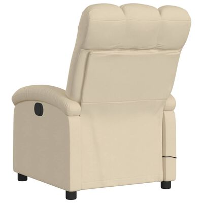 vidaXL Massage Recliner Chair Cream Fabric