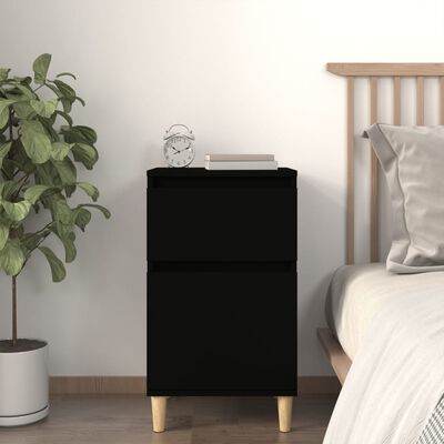 vidaXL Bedside Cabinet Black 40x35x70 cm