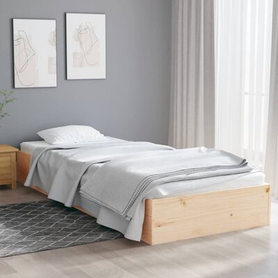 vidaXL Bed Frame without Mattress Solid Wood 90x190 cm Single