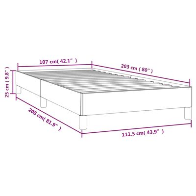 vidaXL Bed Frame without Mattress Dark Grey King Single Fabric