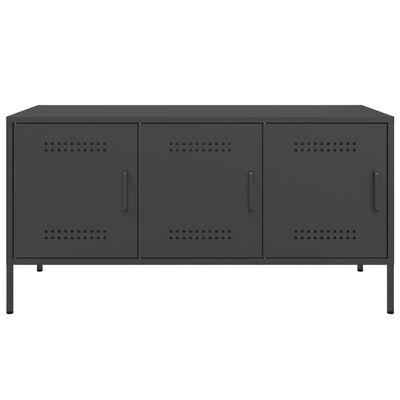 vidaXL TV Cabinet Black 100.5x39x50.5 cm Steel