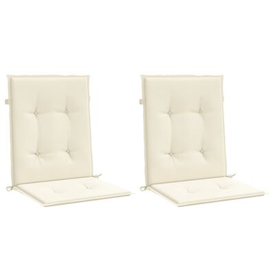 vidaXL Garden Lowback Chair Cushions 2 pcs Cream 100x50x3 cm Oxford Fabric