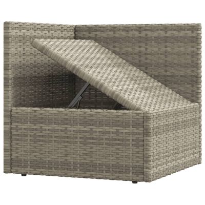 vidaXL 4 Piece Garden Lounge Set with Cushions Grey Poly Rattan