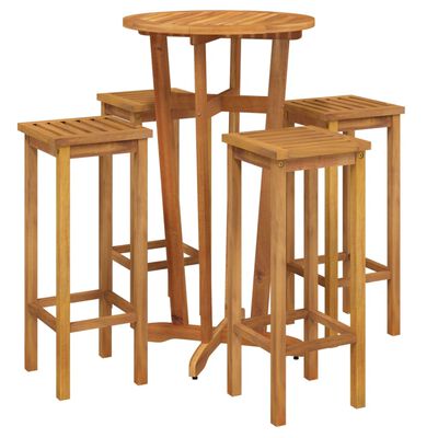 vidaXL 5 Piece Garden Bar Set Solid Wood Acacia