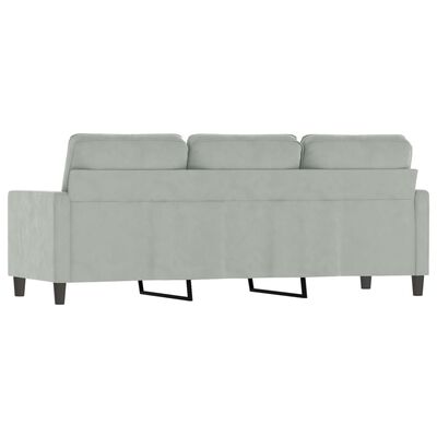 vidaXL 3-Seater Sofa Light Grey 180 cm Velvet