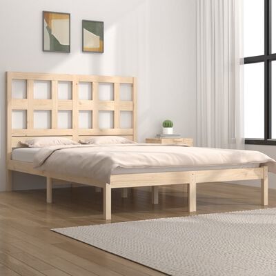 vidaXL Bed Frame without Mattress 135x190 cm Double Solid Wood Pine