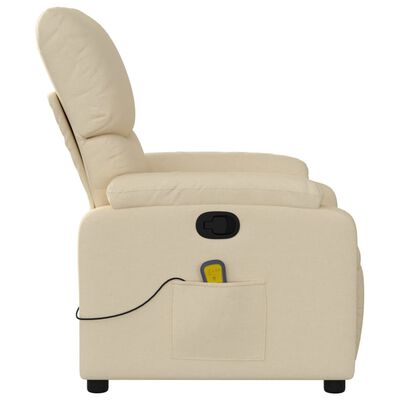 vidaXL Massage Recliner Chair Cream Fabric