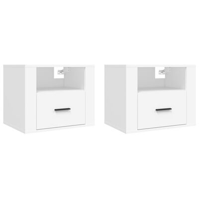 vidaXL Wall-mounted Bedside Cabinets 2 pcs White 50x36x40 cm