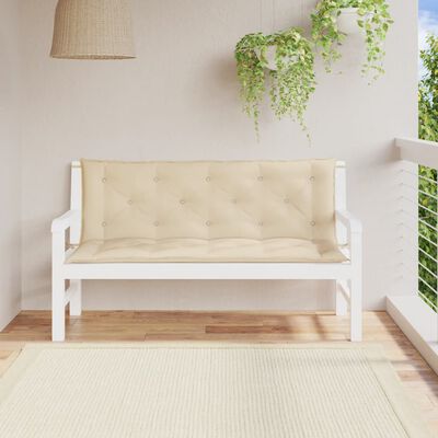 vidaXL Garden Bench Cushions 2 pcs Beige 150x50x7 cm Oxford Fabric