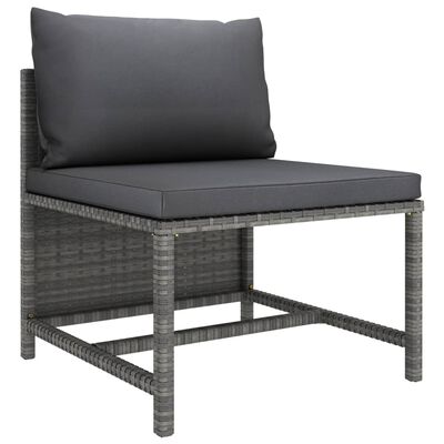 vidaXL 10 Piece Garden Lounge Set with Cushions Poly Rattan Grey