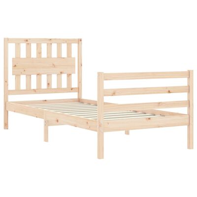 vidaXL Bed Frame without Mattress Single Solid Wood