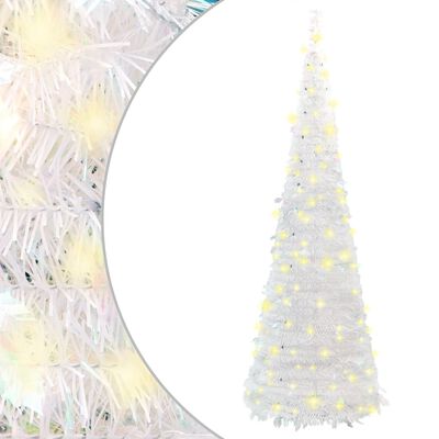 vidaXL Artificial Christmas Tree Pop-up 150 LEDs White 180 cm