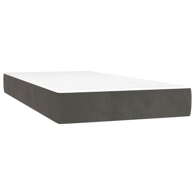 vidaXL Pocket Spring Bed Mattress Dark Grey 90x190x20 cm Velvet