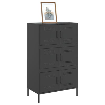 vidaXL Highboard Black 68x39x113 cm Steel