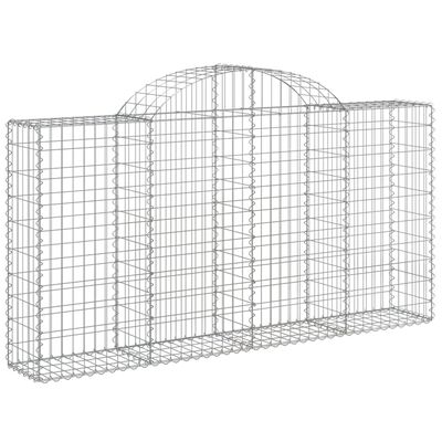 vidaXL Arched Gabion Baskets 10 pcs 200x30x100/120 cm Galvanised Iron