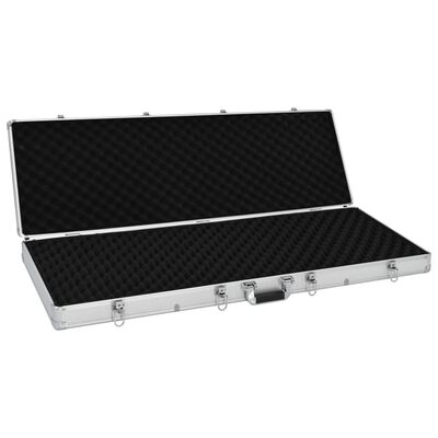 vidaXL Gun Case Silver 118x38x12 cm Aluminium