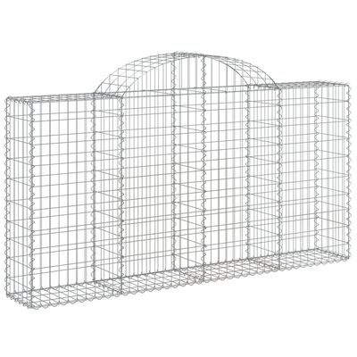 vidaXL Arched Gabion Baskets 11 pcs 200x30x100/120 cm Galvanised Iron