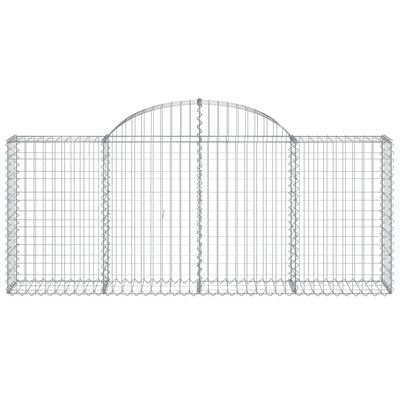 vidaXL Arched Gabion Baskets 7 pcs 200x30x80/100 cm Galvanised Iron