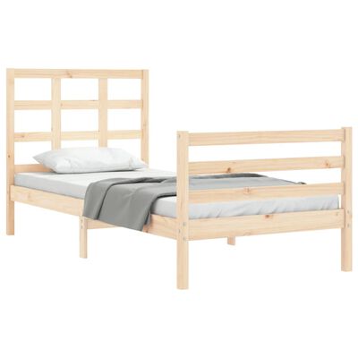 vidaXL Bed Frame without Mattress Single Solid Wood