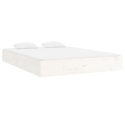 vidaXL Bed Frame without Mattress White Solid Wood 150x200 cm King Size